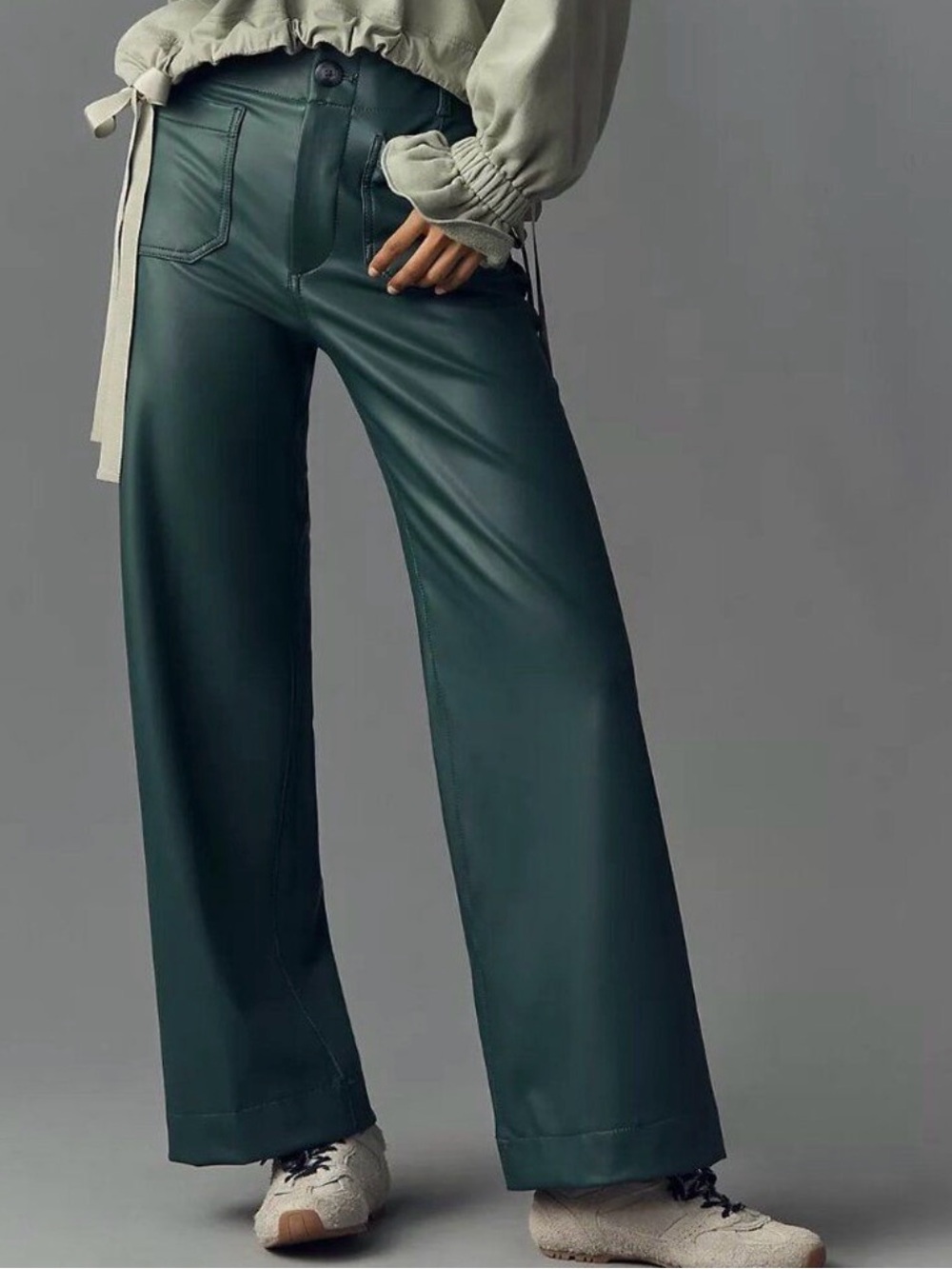 Maeve The Colette Wide-Leg Pant faux leather size 32